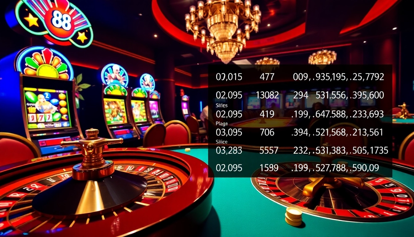 Experience the excitement at Jun 88 with players engaging in high-stakes poker amidst vibrant casino visuals.