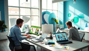 Creating stunning web design edmonton with a professional team in a modern studio