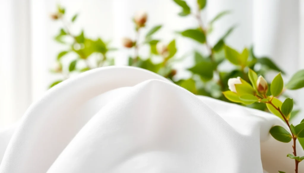 Bekijk het luxe gevoel van 100% natuurlijk katoen dat prachtig is gepresenteerd in een natuurlijke setting.