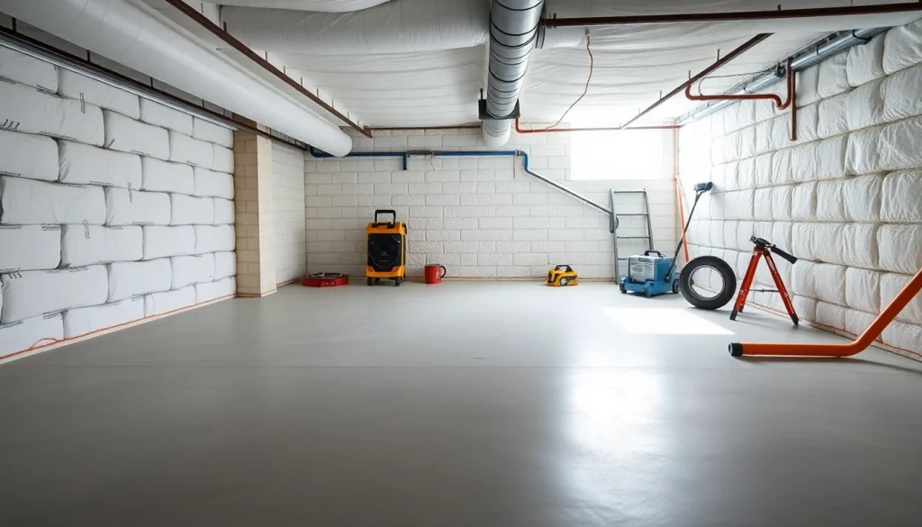 Crawl Space Restoration showcasing a clean and organized space with moisture barriers and insulation.