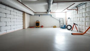 Crawl Space Restoration showcasing a clean and organized space with moisture barriers and insulation.