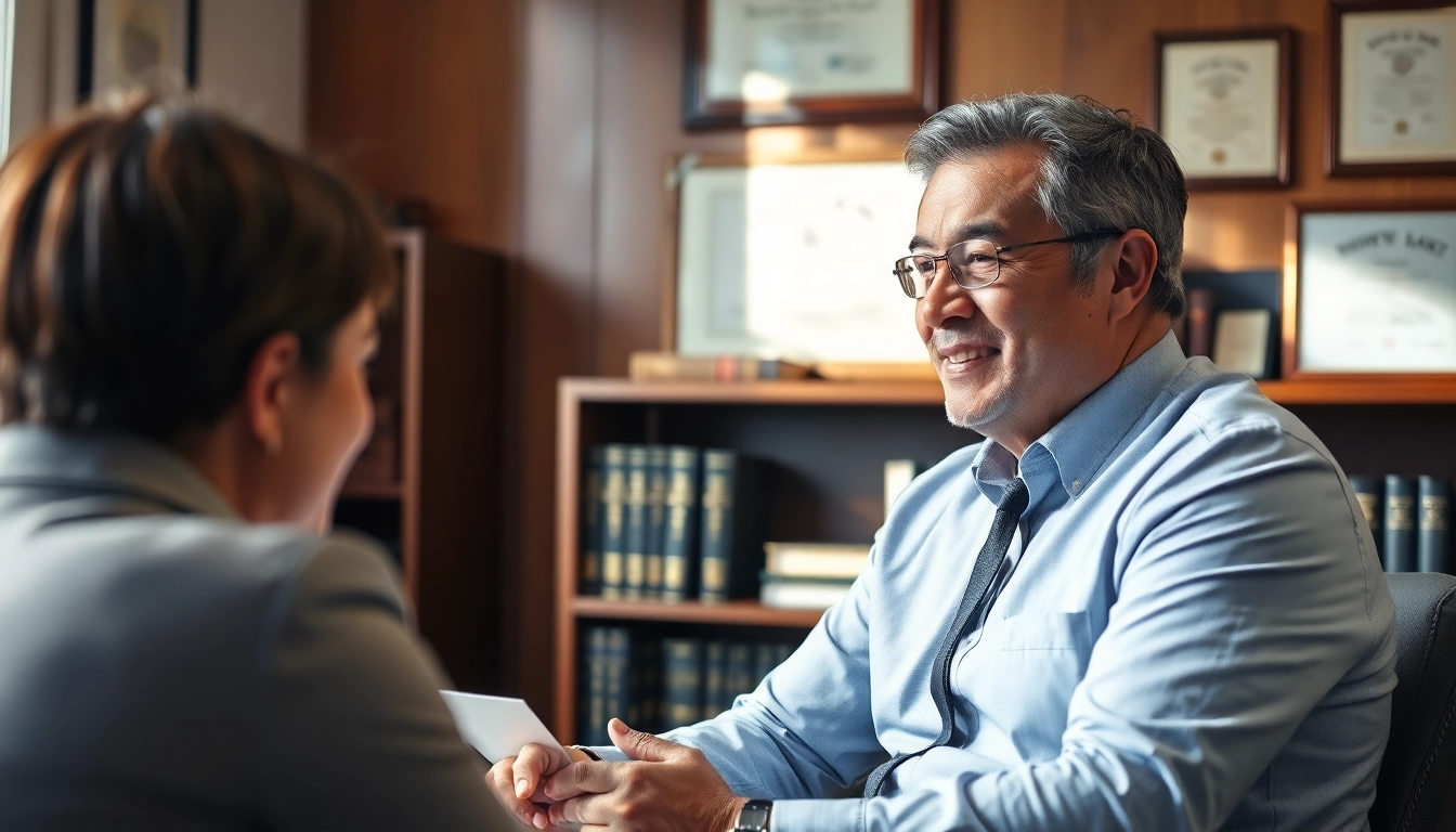 Engaged conversation with a Manassas Personal Injury Lawyer in a professional office setting