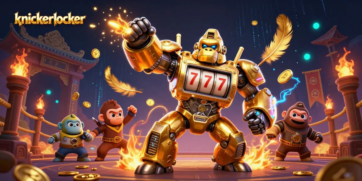 Engage with knickerlocker’s excitement in this thrilling 3D casino illustration featuring a vibrant gorilla mech.